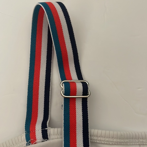 target white stripped strap bathing suit top - Picture 3 of 3